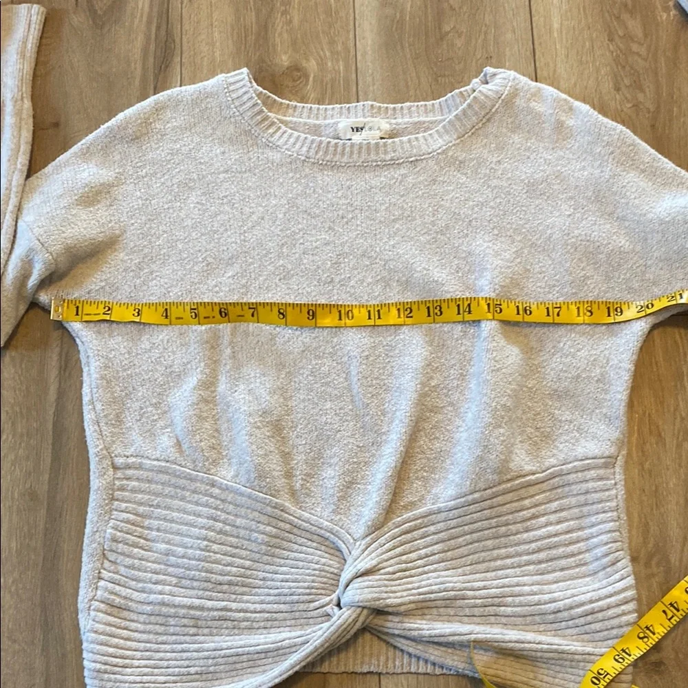 Yes Lola-Cozy Cream Crew Neck Sweater with Modern Twist - Picture 7 of 9